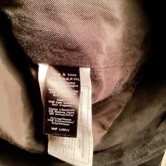 Rag & Bone Black LambskinSuede and Leather Jacket Trendy Asymmetrical Closure 4 - Picture 4 of 4